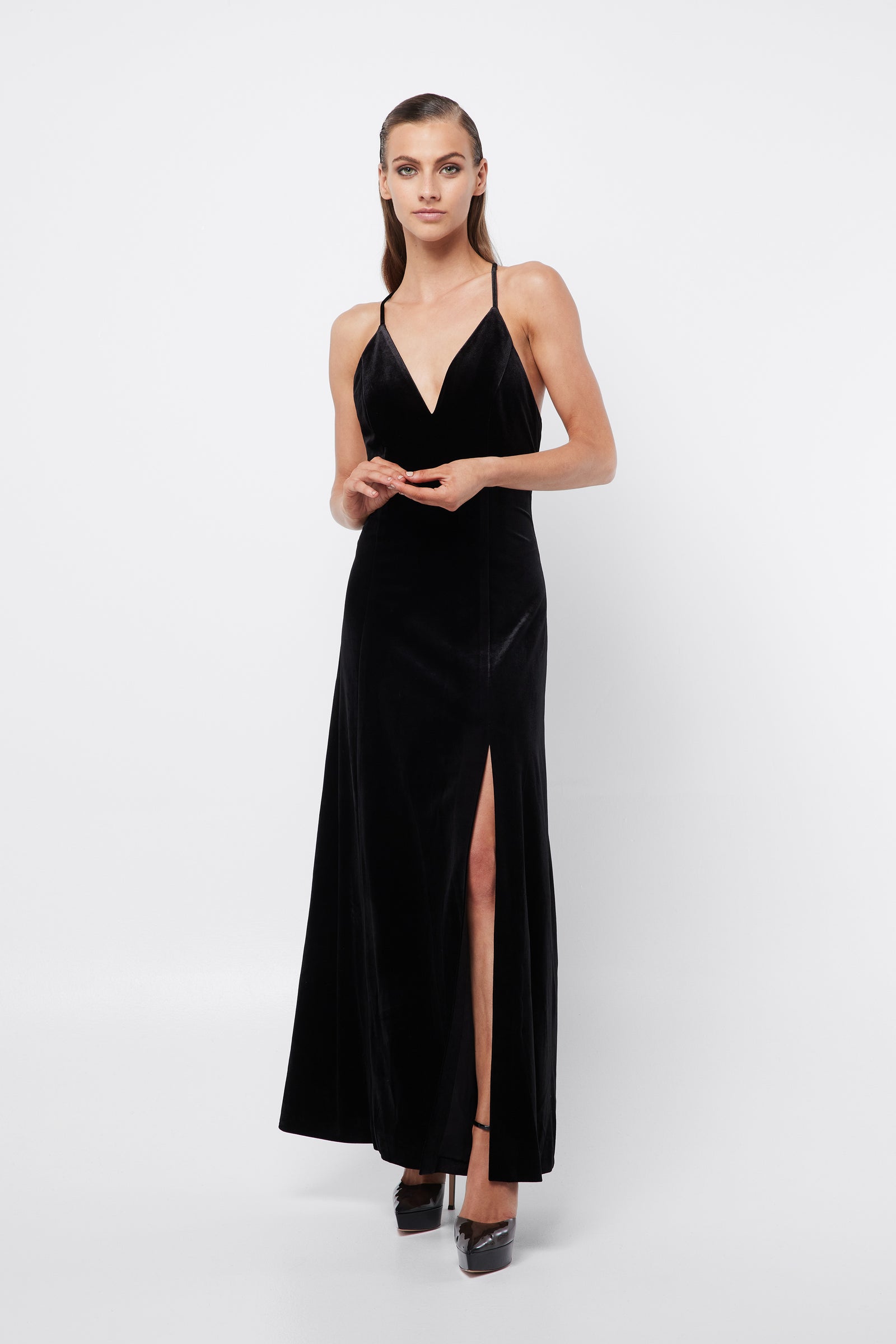 chinese dress ladies Eulalie Maxi Velvet Dress – Kendi Boutique