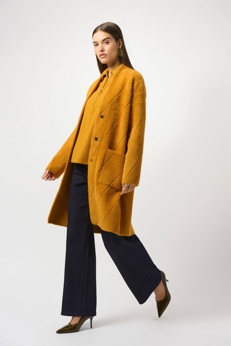 Feather Yarn Sweater Knit Coat