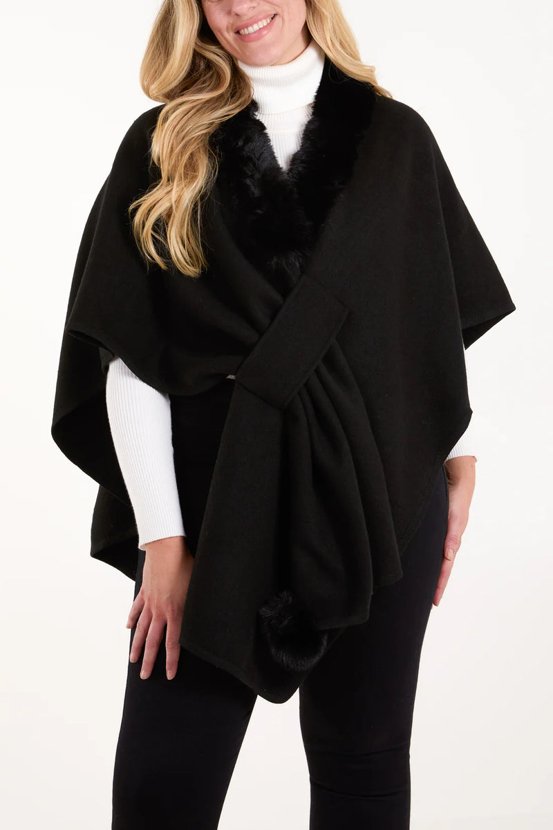 Annette Shawl Wrap-Black