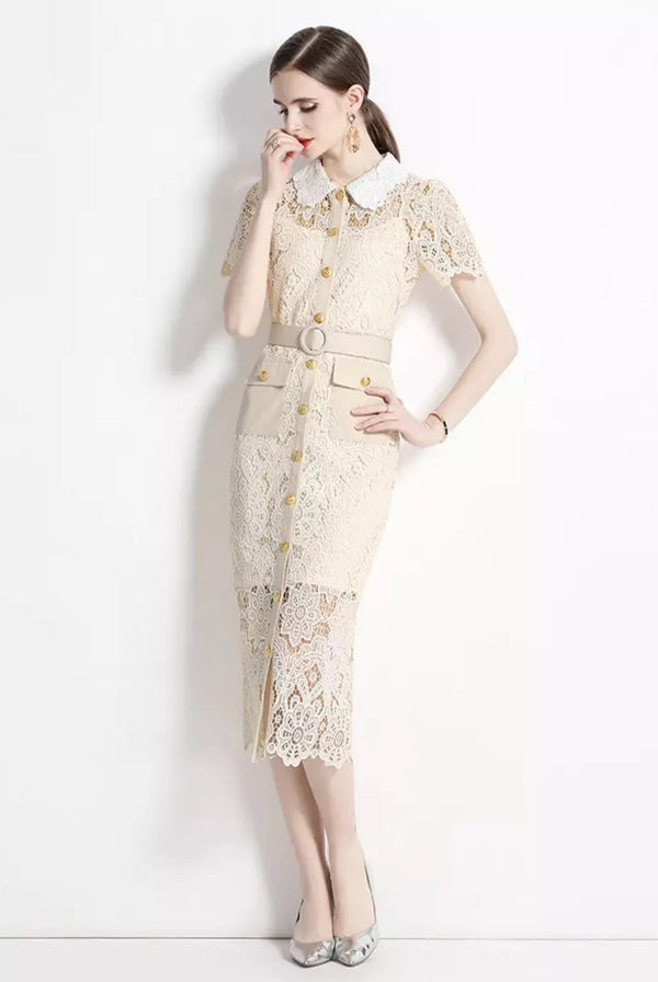 Cream Floral Dress