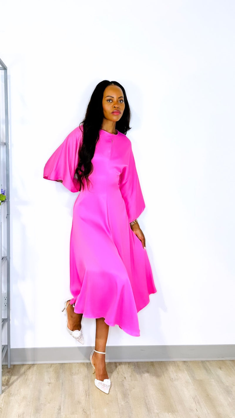 Loire Flared Dress Pink