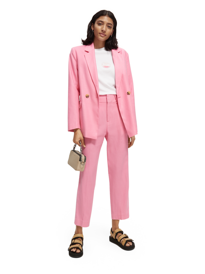 Zara pink double breasted 2025 blazer