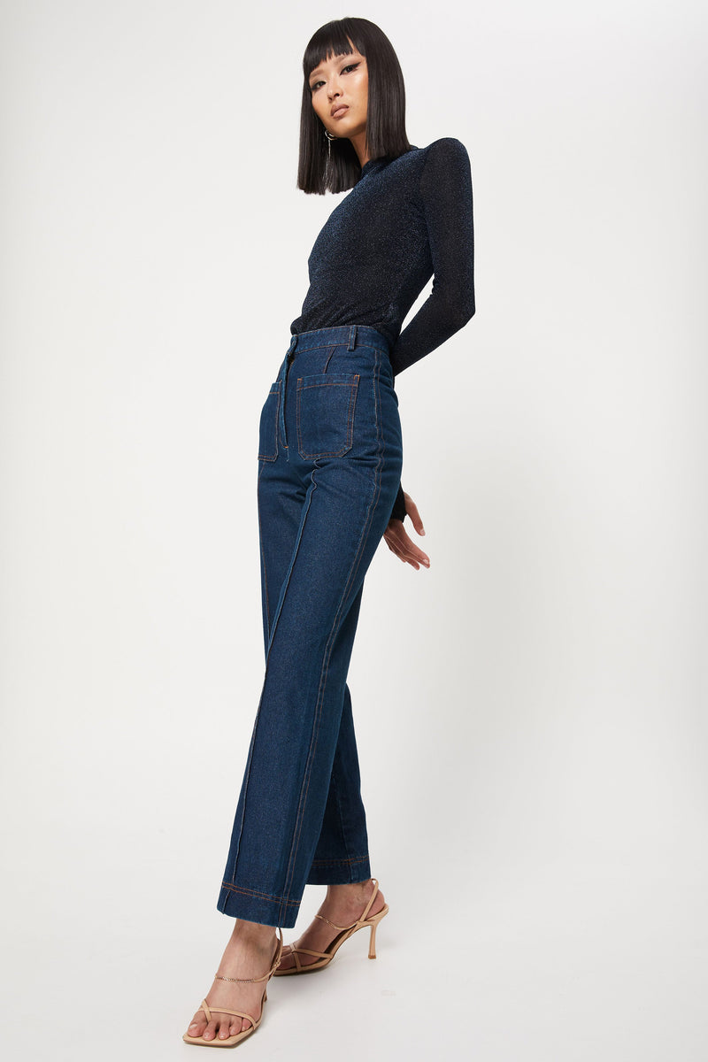 Navy Long Sleeve Top