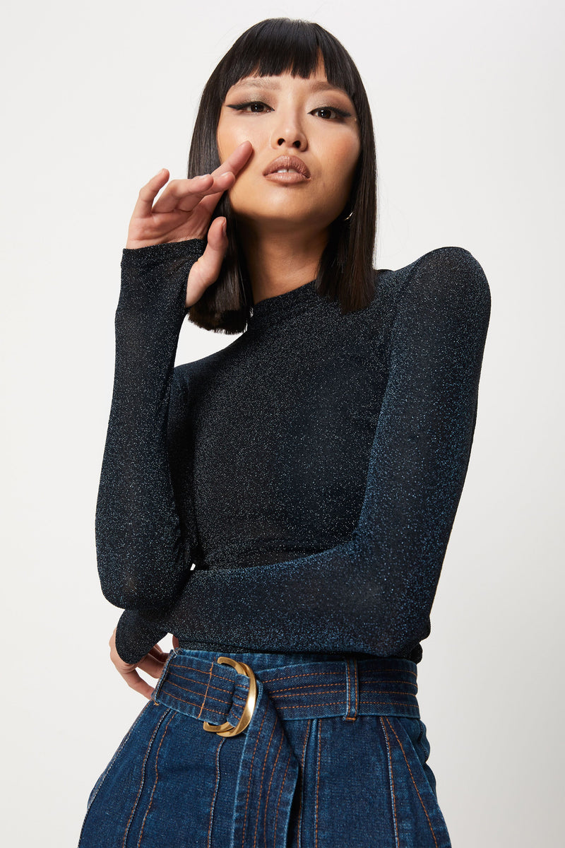Navy Long Sleeve Top